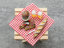 Load image into Gallery viewer, French Picnic or Aperitif Set (A) with Beer - Summer Drinks - Handmade Miniature Dollhouse Food