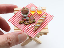 Load image into Gallery viewer, French Picnic or Aperitif Set (A) with Beer - Summer Drinks - Handmade Miniature Dollhouse Food