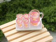 Load image into Gallery viewer, Tray of Pink Lemonade - Summer Drinks - Handmade Miniature Dollhouse Food