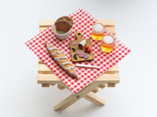 Load image into Gallery viewer, French Picnic or Aperitif Set (B) with Beer - Summer Drinks - Handmade Miniature Dollhouse Food