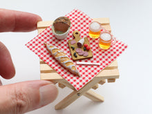 Load image into Gallery viewer, French Picnic or Aperitif Set (B) with Beer - Summer Drinks - Handmade Miniature Dollhouse Food