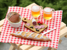 Load image into Gallery viewer, French Picnic or Aperitif Set (B) with Beer - Summer Drinks - Handmade Miniature Dollhouse Food