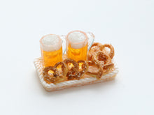 Load image into Gallery viewer, Beer and Pretzels - Summer Drinks - Handmade Miniature Dollhouse Food