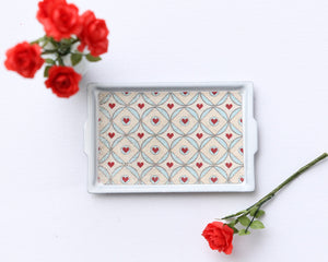 Miniature Decorative Metal Tray Hearts ♥️  – Dollhouse 1:12 Scale Decoration