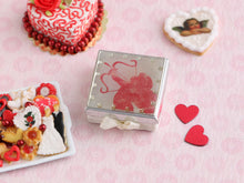 Load image into Gallery viewer, Shortbread Biscuit Tin Gift for Valentine&#39;s Day - Cherub - Handmade Miniature Food for Dollhouses