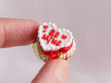 Load image into Gallery viewer, BE MINE Heart-shaped Valentine Cake - Handmade Miniature Food