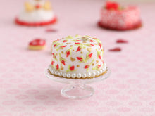 Load image into Gallery viewer, Red Rosebud Valentine Cake - Handmade Miniature Food