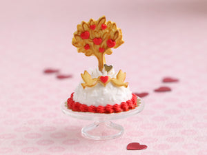 Le Valentin 2024 "Tree of Love" Dome Cake with Cookie Tree - Handmade Miniature Food