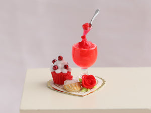 Romantic Valentine's Day Dessert - Frozen Moment - Handmade Miniature Food