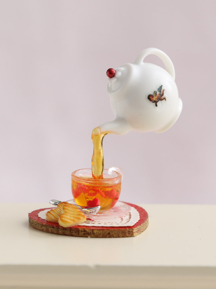 Romantic Valentine's Day Teatime - Frozen Moment - Handmade Miniature Food