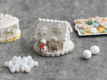 Load image into Gallery viewer, Winter Sugar House with Snowman &amp; Deer - Winter Wonderland Collection - Handmade 12th Scale Dollhouse Miniature