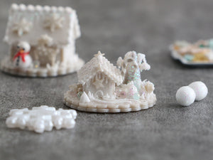 Sugar Winter House in the Woods - OOAK - Winter Wonderland Collection - Handmade 12th Scale Dollhouse Miniature