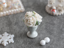 Load image into Gallery viewer, Frost Covered White Roses - Winter Wonderland Collection - Handmade 12th Scale Dollhouse Miniature