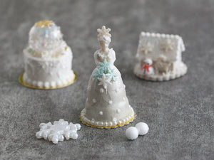 French Marquise Cake "Juliette" - Winter Wonderland Collection - Handmade 12th Scale Dollhouse Miniature