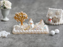 Load image into Gallery viewer, Winter Scene with Snowman - OOAK - Winter Wonderland Collection - Handmade 12th Scale Dollhouse Miniature