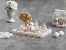 Load image into Gallery viewer, Winter Scene with Snowman - OOAK - Winter Wonderland Collection - Handmade 12th Scale Dollhouse Miniature