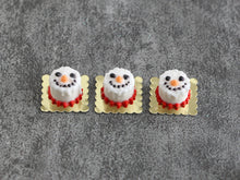 Load image into Gallery viewer, Individual Snowman Cake - Winter Wonderland Collection - Handmade 12th Scale Dollhouse Miniature