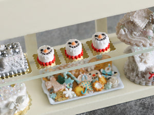 Individual Snowman Cake - Winter Wonderland Collection - Handmade 12th Scale Dollhouse Miniature