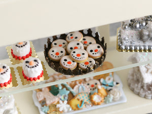 Individual Snowman Cookies - Winter Wonderland Collection - Handmade 12th Scale Dollhouse Miniature