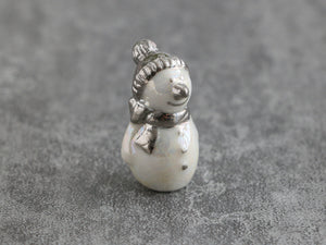 Porcelain Snowman Decoration - Winter Wonderland Collection - 12th Scale Dollhouse Miniature