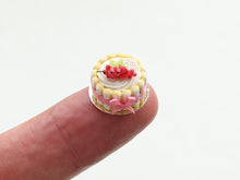 Load image into Gallery viewer, Three Beautiful Red Fruit Charlotte Desserts - 12th Scale Handmade Miniature Food