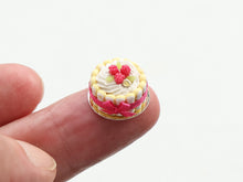 Load image into Gallery viewer, Three Beautiful Red Fruit Charlotte Desserts - 12th Scale Handmade Miniature Food