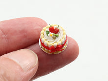 Load image into Gallery viewer, Three Beautiful Red Fruit Charlotte Desserts - 12th Scale Handmade Miniature Food