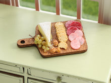 Load image into Gallery viewer, Brie, Grapes, Crackers and Charcuterie Board - 12th Scale Handmade Dollhouse Miniature Food