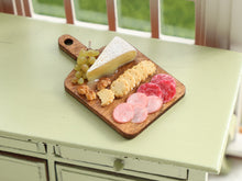 Load image into Gallery viewer, Brie, Grapes, Crackers and Charcuterie Board - 12th Scale Handmade Dollhouse Miniature Food