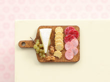 Load image into Gallery viewer, Brie, Grapes, Crackers and Charcuterie Board - 12th Scale Handmade Dollhouse Miniature Food