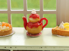 Load image into Gallery viewer, Novelty Miniature Strawberry Religieuse Teapot - 12th Scale Dollhouse Decoration