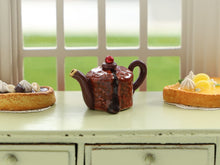 Load image into Gallery viewer, Novelty Miniature Chocolate Lava Cake (Fondant au Chocolat) Teapot - 12th Scale Dollhouse Decoration
