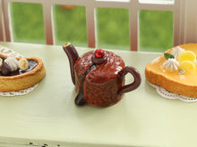 Load image into Gallery viewer, Novelty Miniature Chocolate Lava Cake (Fondant au Chocolat) Teapot - 12th Scale Dollhouse Decoration