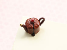Load image into Gallery viewer, Novelty Miniature Chocolate Lava Cake (Fondant au Chocolat) Teapot - 12th Scale Dollhouse Decoration