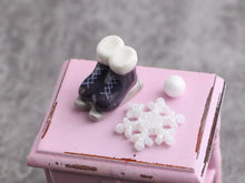 Load image into Gallery viewer, Miniature Porcelain Ornament Ice Skates Decoration in 12th Scale for Dollhouses