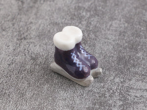 Miniature Porcelain Ornament Ice Skates Decoration in 12th Scale for Dollhouses