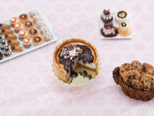 Load image into Gallery viewer, 1:12 Scale Miniature Chocolate Cheesecake - Handmade Food for Dollhouses