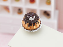 Load image into Gallery viewer, 1:12 Scale Chocolate Kouglof on Stand - Handmade Miniature Dollhouse Food