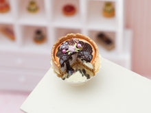Load image into Gallery viewer, 1:12 Scale Miniature Chocolate Cheesecake - Handmade Food for Dollhouses