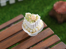 Load image into Gallery viewer, Floral Easter cake - Handmade miniature dollhouse food in 12th scale.