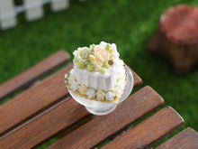Load image into Gallery viewer, Floral Easter cake - Handmade miniature dollhouse food in 12th scale.