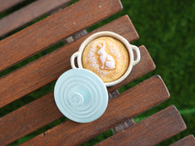 Load image into Gallery viewer, Easter Rabbit Pain Cocotte (Cocotte Bread) in Oven Dish - OOAK - Miniature Food in 12th Scale for Dollhouse