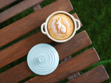 Load image into Gallery viewer, Easter Rabbit Pain Cocotte (Cocotte Bread) in Oven Dish - OOAK - Miniature Food in 12th Scale for Dollhouse