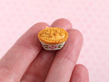 Load image into Gallery viewer, Rustic Cherry Pie in Handpainted Ceramic Oven Dish - Handmade miniature dollhouse food in 12th scale