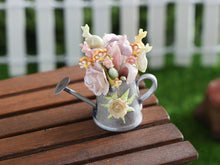 Load image into Gallery viewer, Decorative Watering Can Filled with Candy and Cookie Pops - OOAK - Miniature Food in 12th Scale for Dollhouses