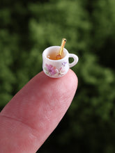 Load image into Gallery viewer, Parisian Spring Tea Set with Flowers, Cupcake, Eiffel Tower - 1:12 Scale Dollhouse Miniature
