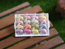 Load image into Gallery viewer, Colourful Pastel Easter Bunnies - Handmade miniature dollhouse food in 12th scale.
