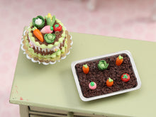Load image into Gallery viewer, Vegetable Garden Brownie - Handmade Miniature Food for Dollshouse in 12th Scale