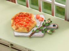 Load image into Gallery viewer, Rustic Apricot Tart on Wooden Board with Branch - Handmade 12th Scale Dollhouse Miniature Food