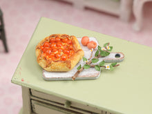 Load image into Gallery viewer, Rustic Apricot Tart on Wooden Board with Branch - Handmade 12th Scale Dollhouse Miniature Food